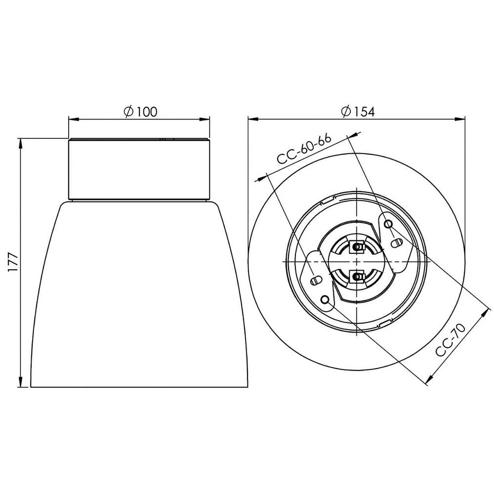 KLARA MA E27 RAK IP21 75W Grå