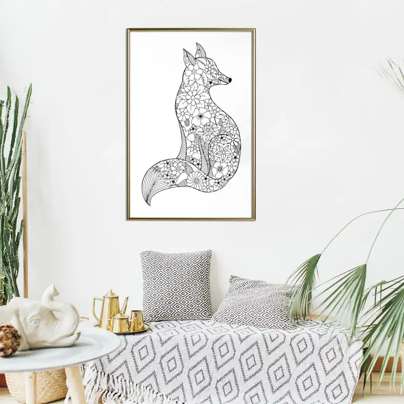 Poster Artgeist Affisch Flower Fox