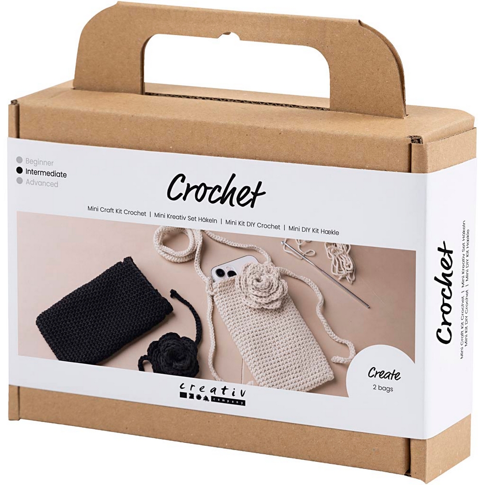 DIY-kit Creativ Company Virkning Väska med Ros