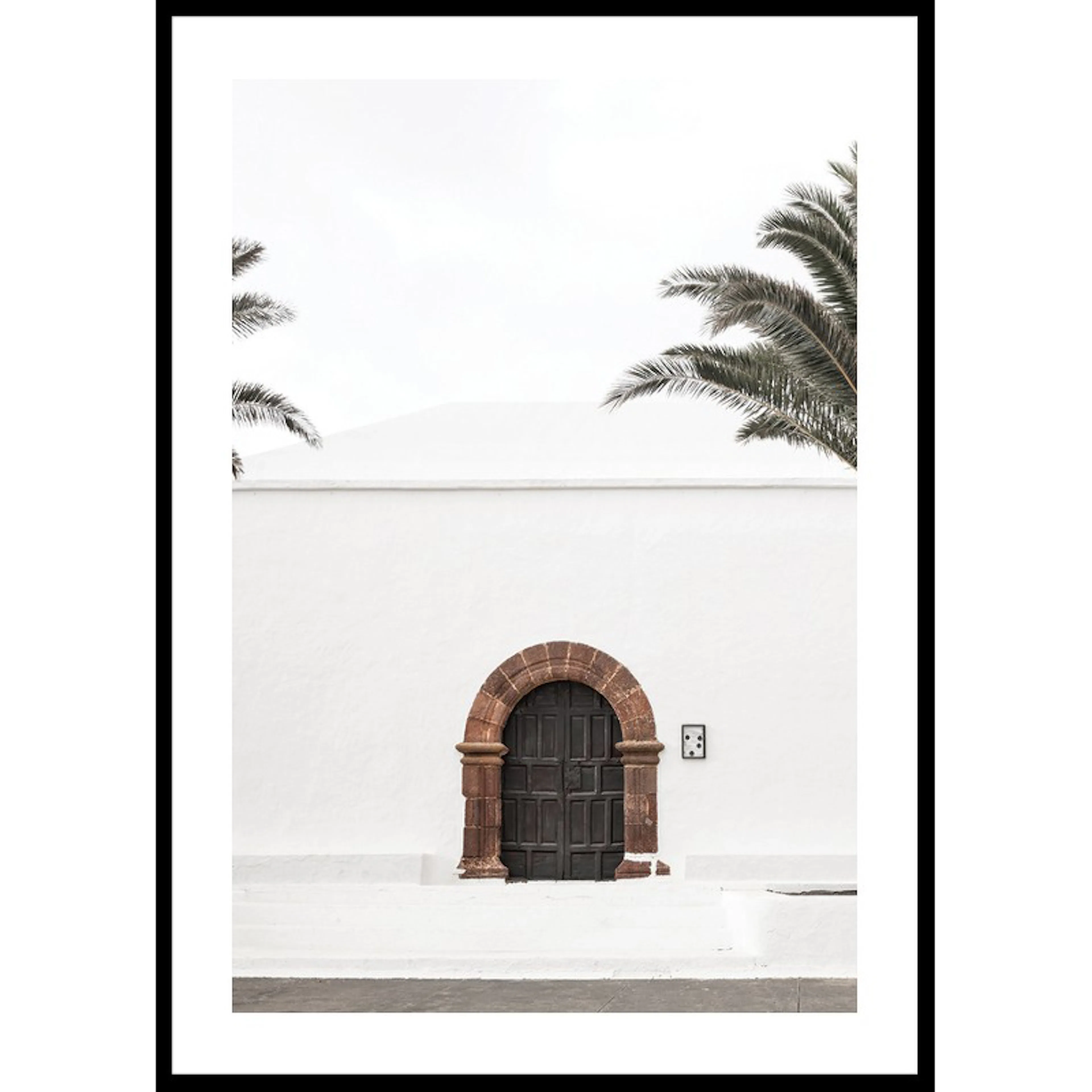 Brown Door White Wall 30x40 30x40 cm