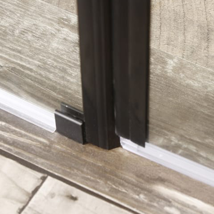 Duschdörr Bathlife Mångsidig Rak Vägg Klar glas + Rak Dörr Mellan Vägg Svart
