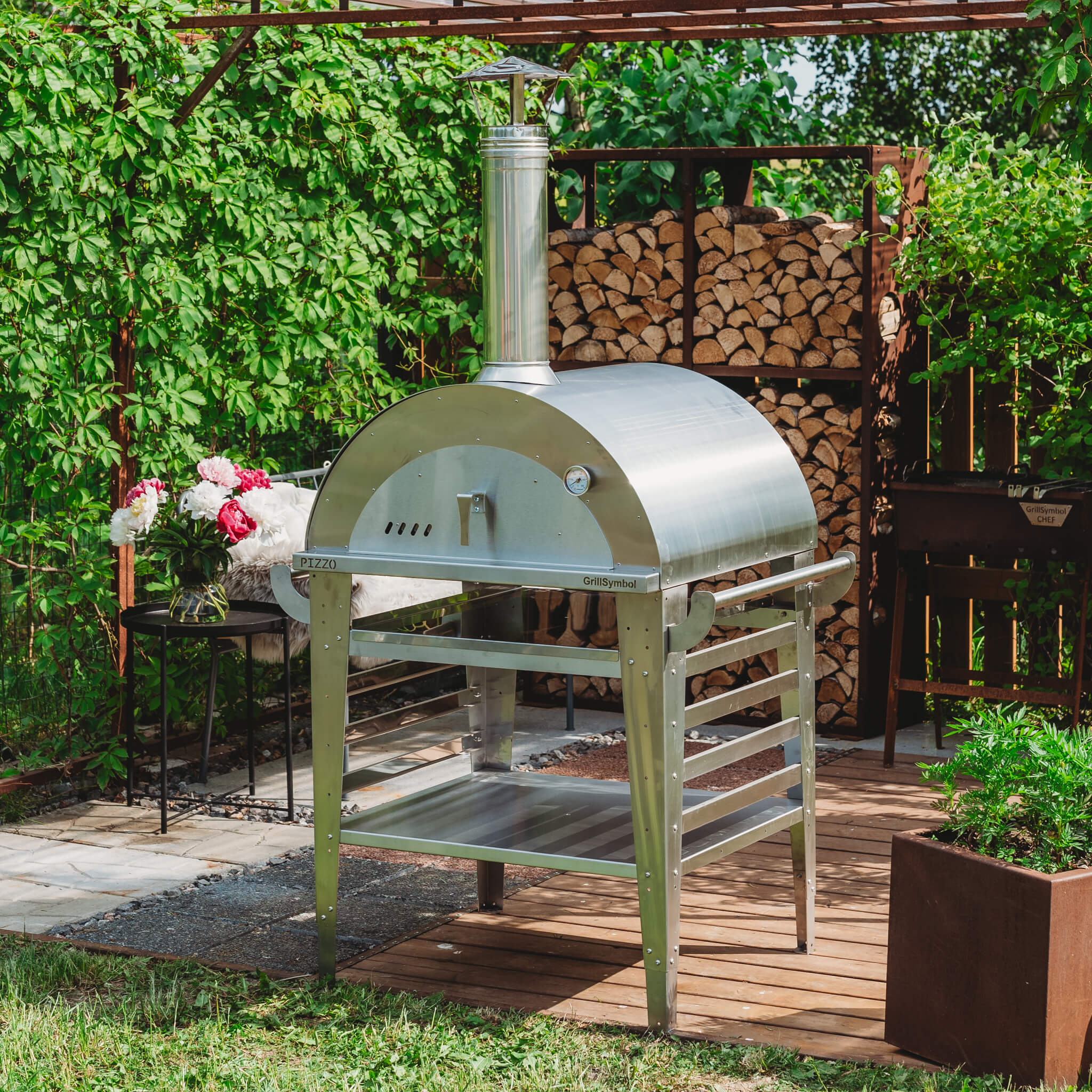 Pizzaugn GrillSymbol Pizzo med Pizzabord Inox