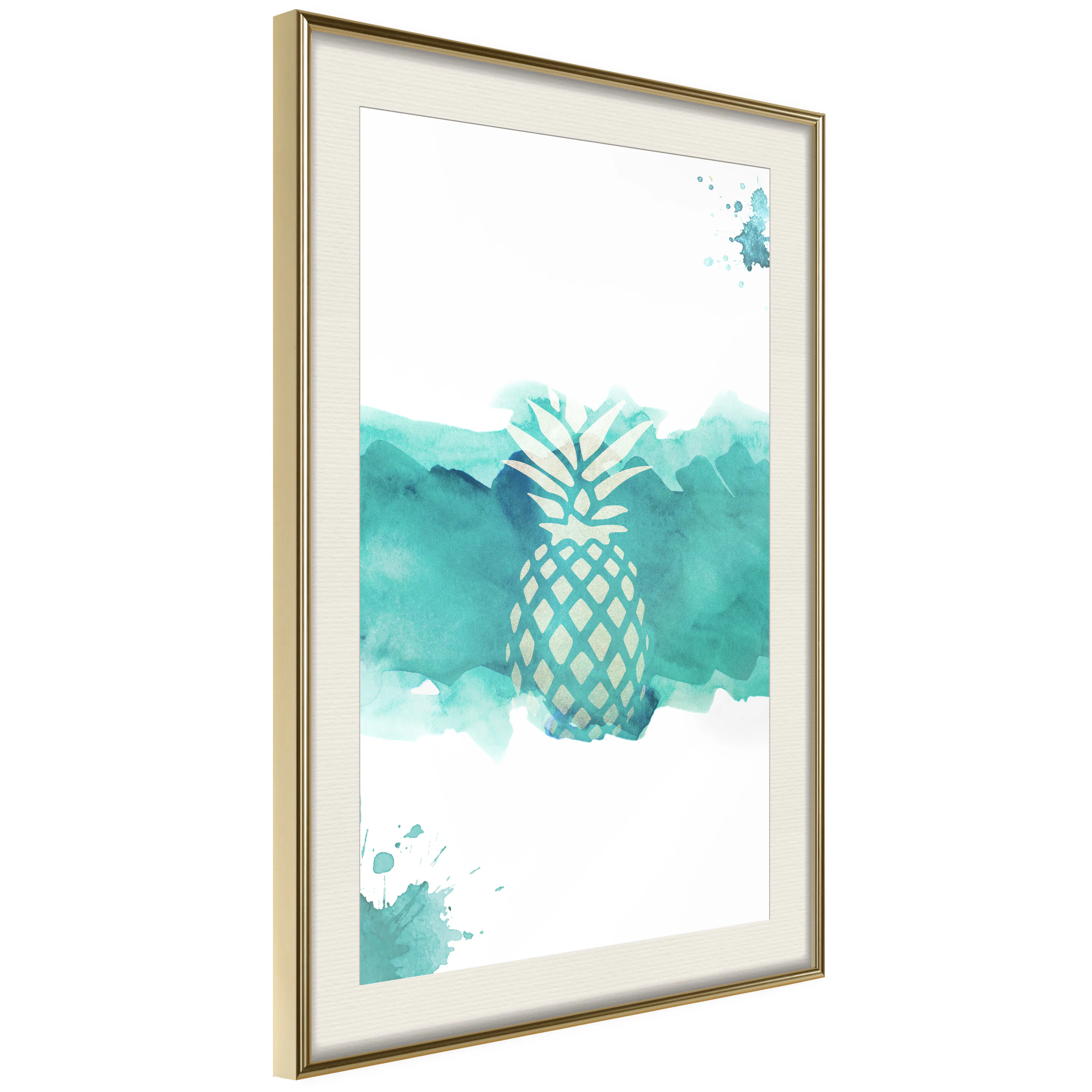 Poster Artgeist Affisch Pineapple in Watercolours