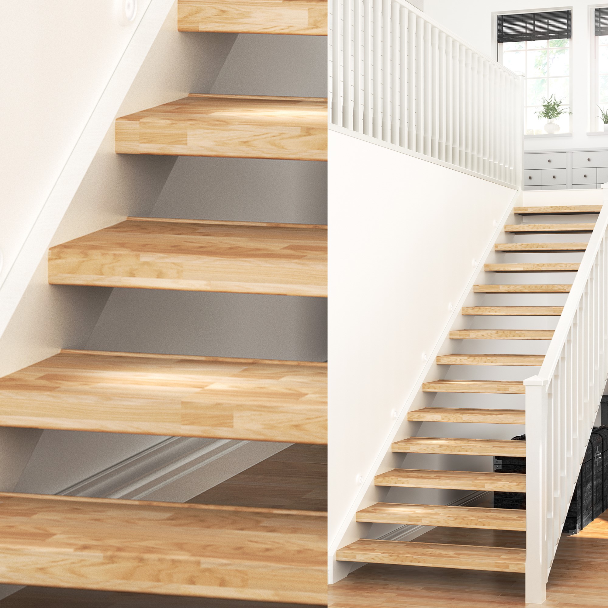 Trapprenovering Lundbergs Classic Lackad Ek Dubbelsteg