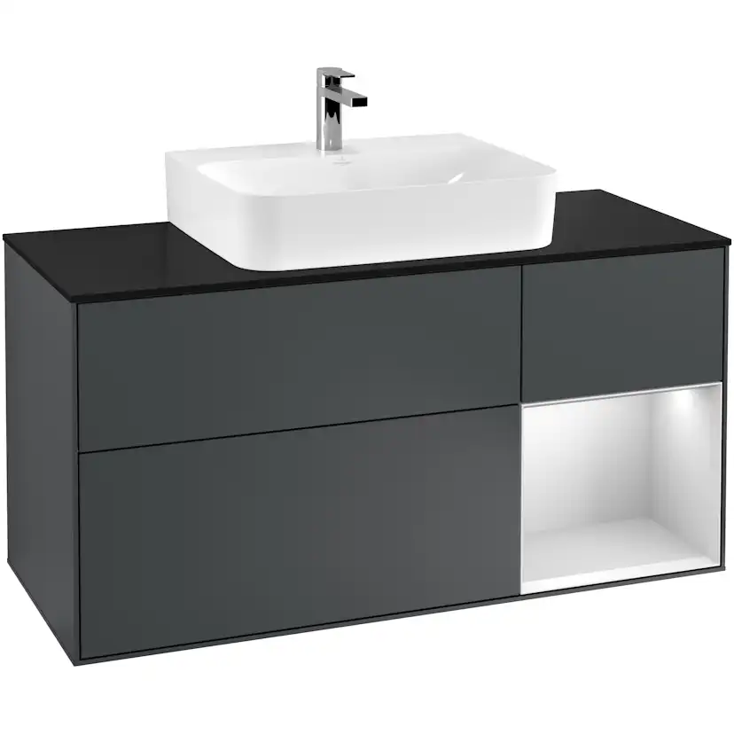 Tvättställsskåp Villeroy & Boch Finion med 3 Lådor Hylla och Bänkskiva för Centrerat Tvättställ