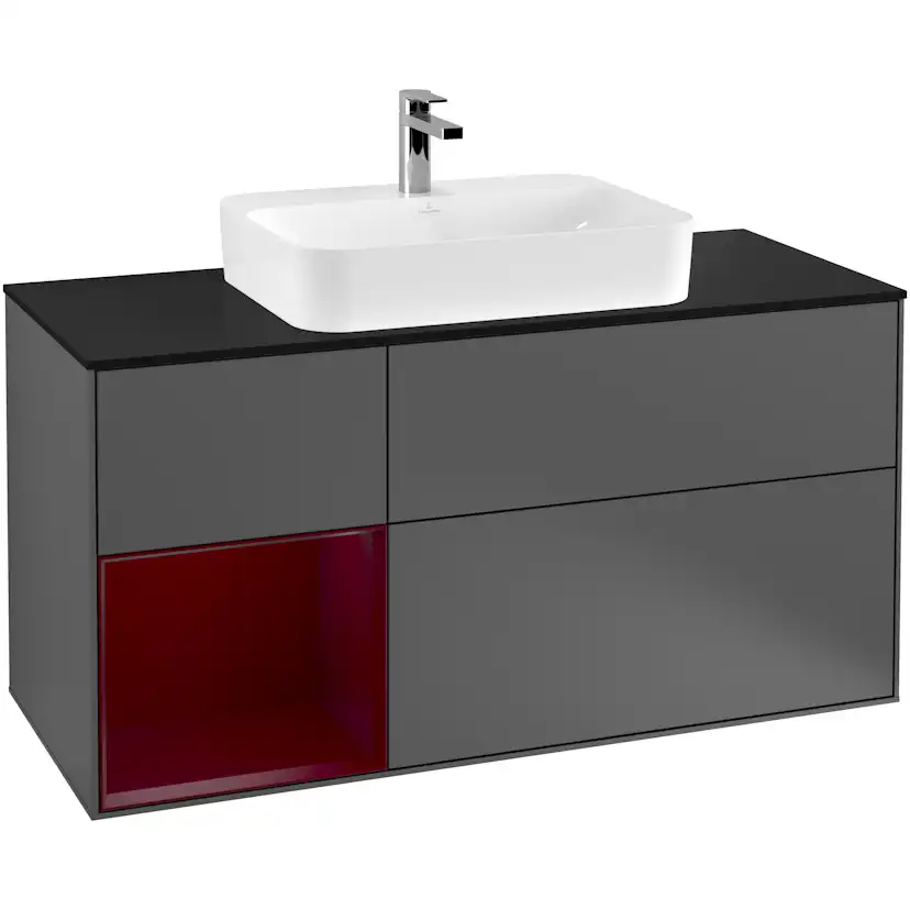 Tvättställsskåp Villeroy & Boch Finion med 3 Lådor Hylla och Bänkskiva för Ytmonterat Tvättställ