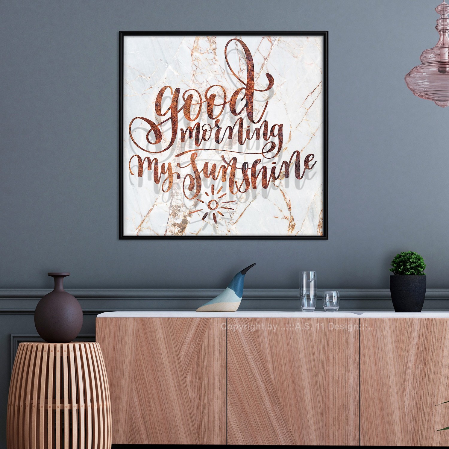 Affisch - Good Morning My Sunshine (Square) [Poster] 20x20 Svart ram, 20x20 cm