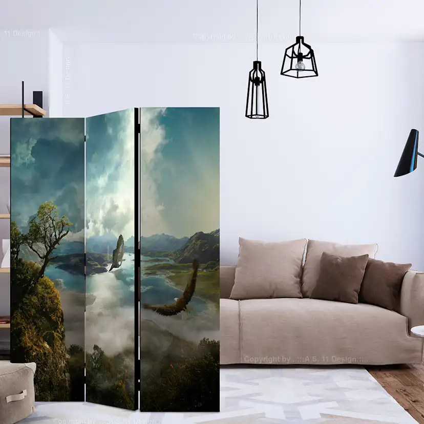 Rumsavdelare Skärmvägg Arkiio Flight Over The Lake 135x172 cm