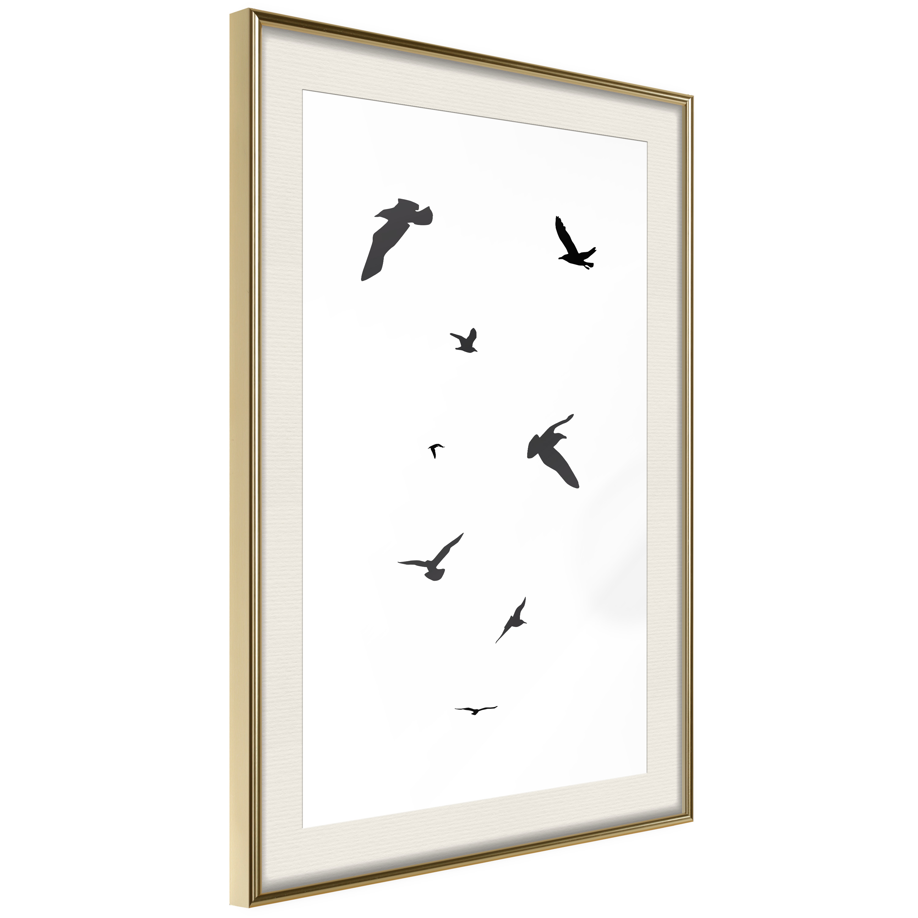 Affisch - Evening Flight [Poster] 40x60 Guld ram med passepartout, 40x60 cm