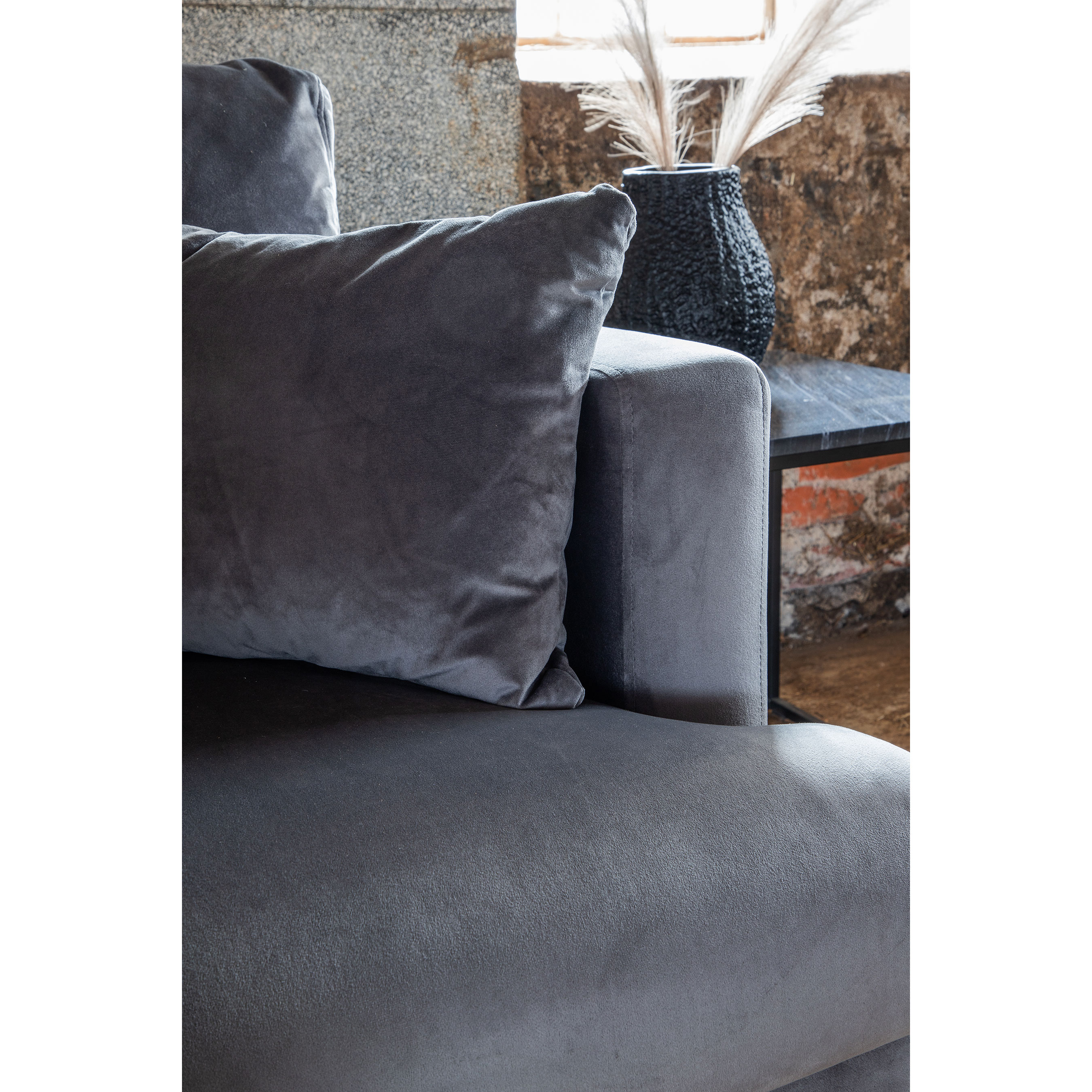 Sofia Single Sofa - Black / Dark Grey Velvet Mörkgrå