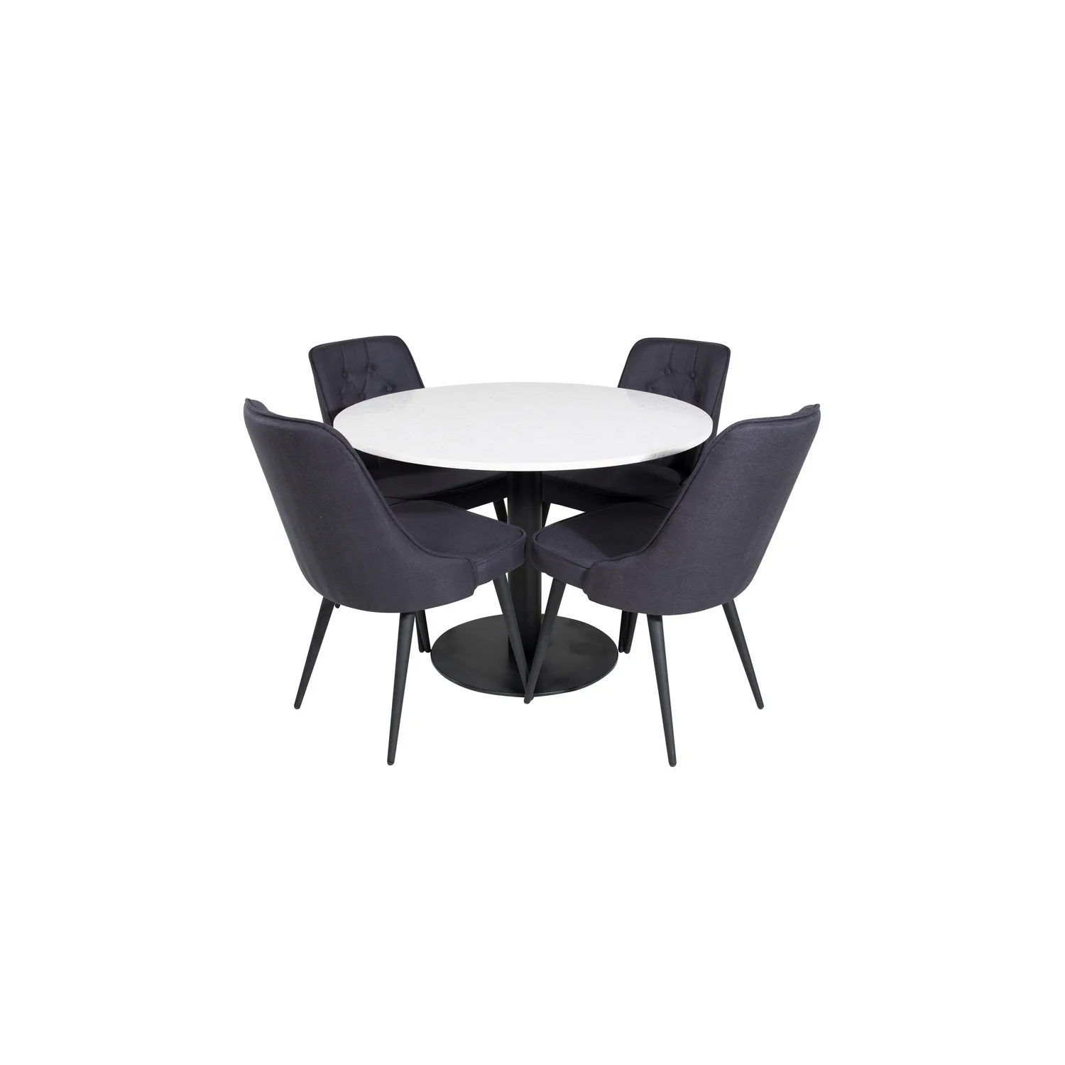 Matgrupp Venture Home Roxanna med 4 Vera Stolar Polyestertyg Runt