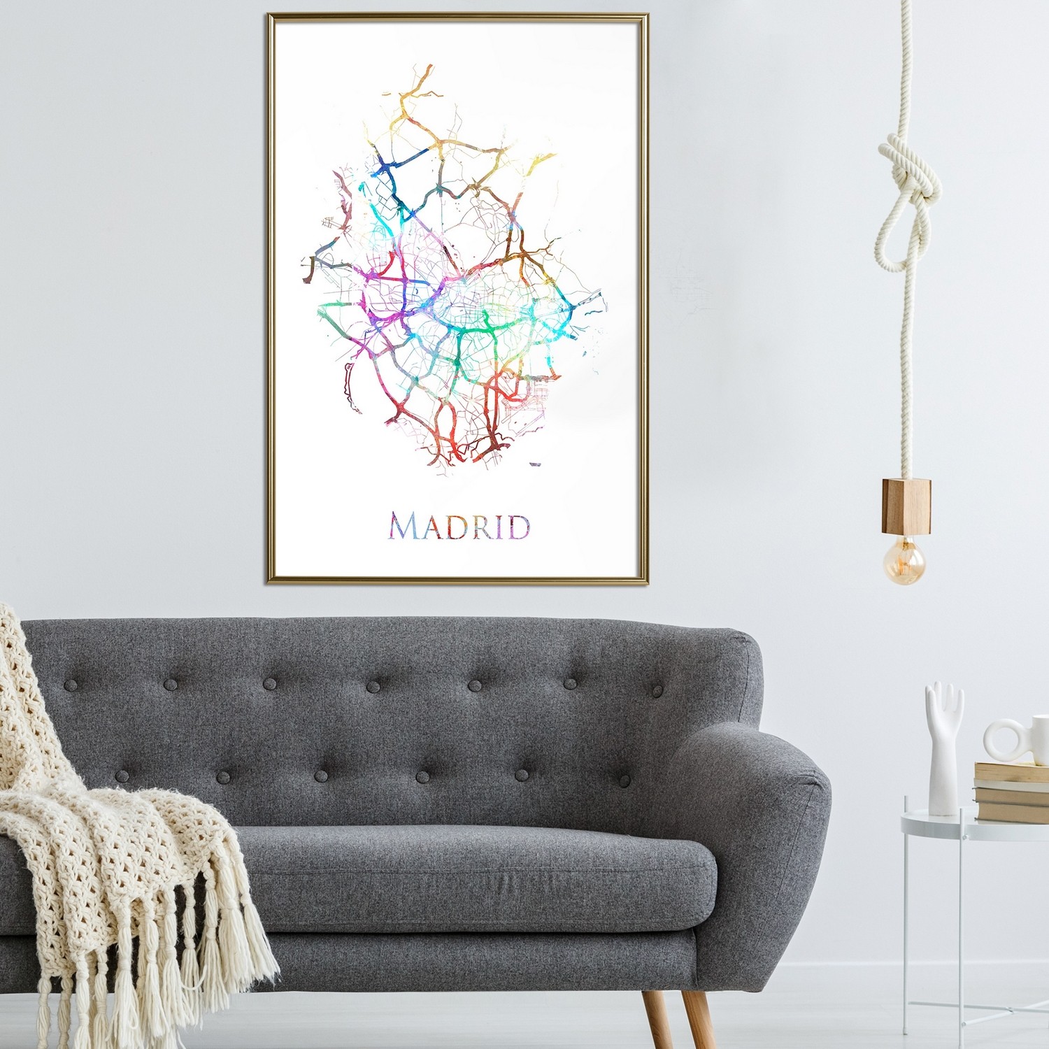 Affisch - Madrid [Poster] 30x45 Guld ram, 30x45 cm