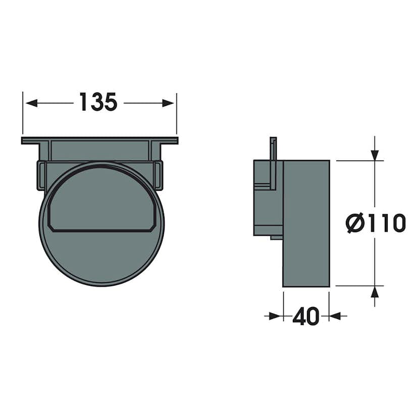 Horisontellt Utlopp Markränna gop A-15/B-125