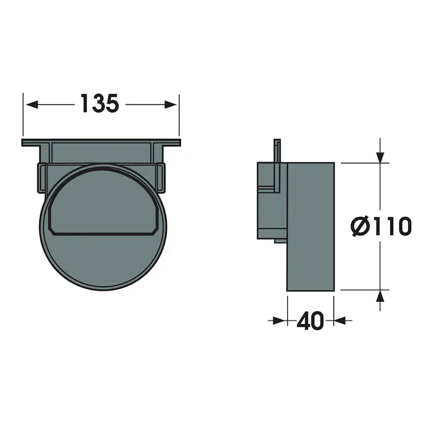 Horisontellt Utlopp Markränna gop A-15/B-125