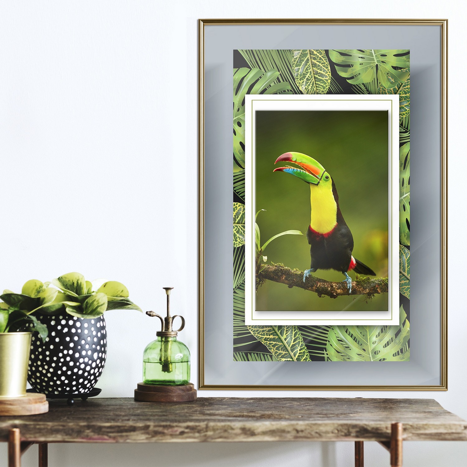 Affisch - Toucan [Poster] 20x30 Guld ram, 20x30 cm