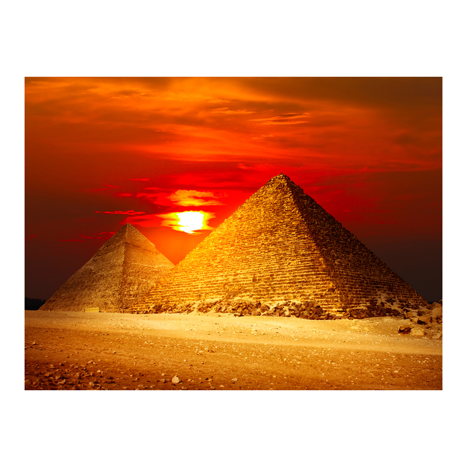Fototapet Arkiio Giza Necropolis Solnedgång