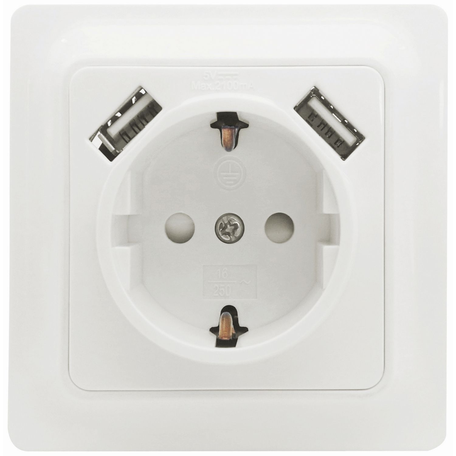 Vägguttag Malmbergs Gamma 1-Väg + 2Xusb med Skruvanslutning