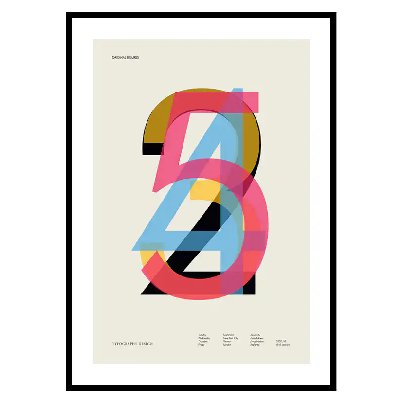 Poster Gallerix Colored numbers