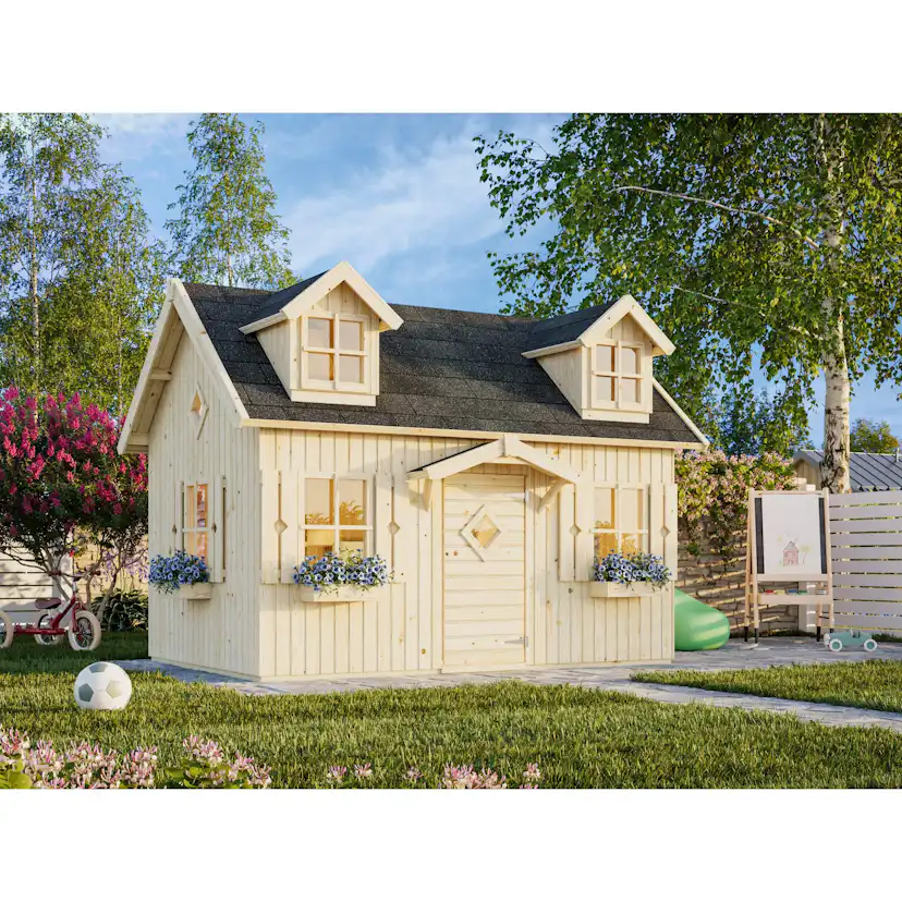 Lekstuga Palmako Marie 5,5 m² Trästuga med Loft