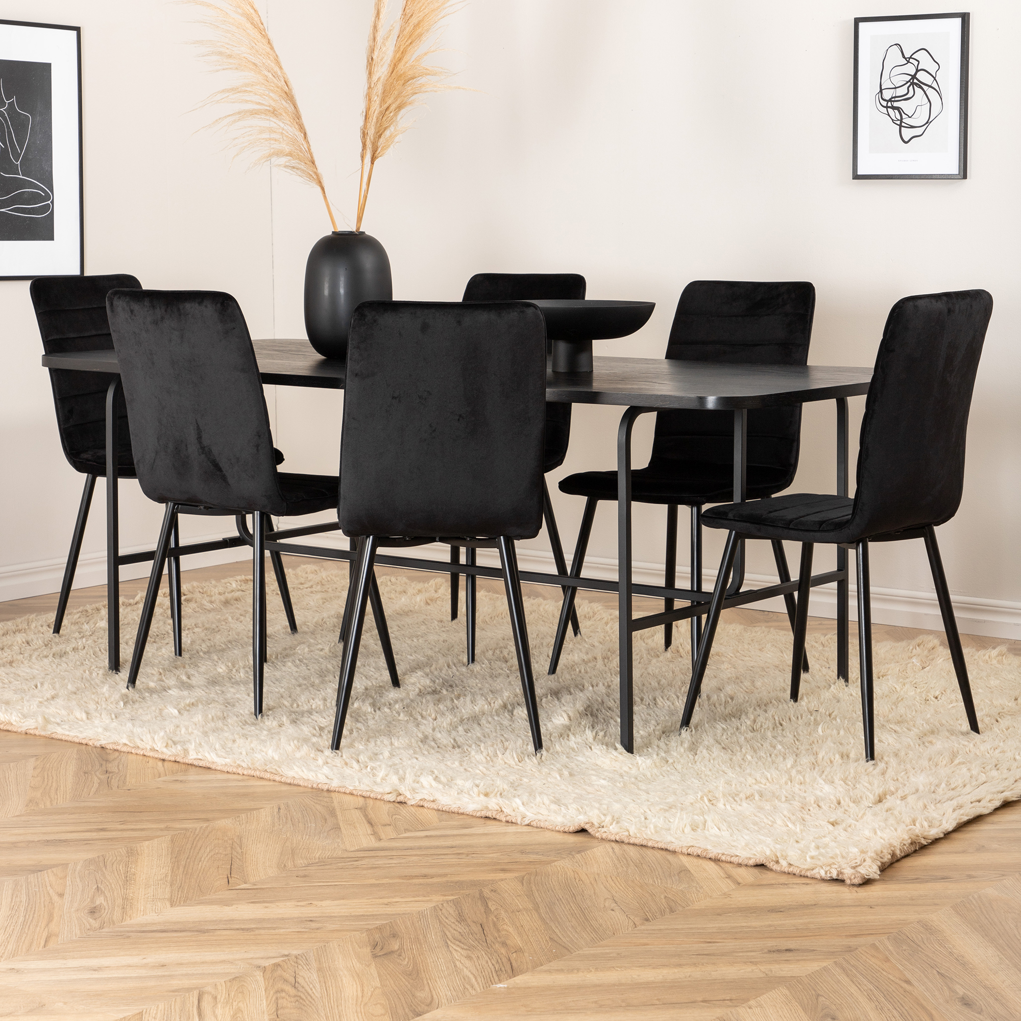 Matgrupp Venture Home Chicago med 6 Walerina Stolar Sammet