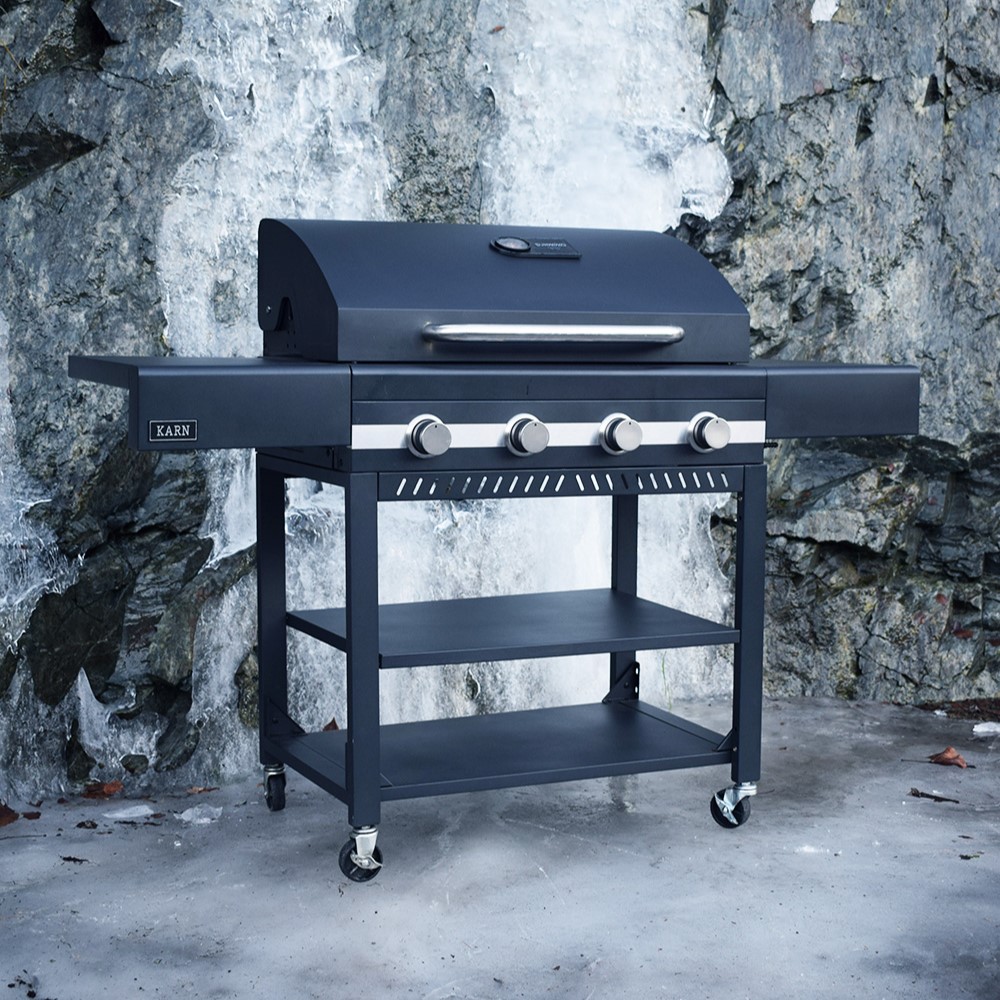 Gasolgrill Sunwind Karn Rostfritt Stål med Gjutgärnsgaller & 4 Brännare