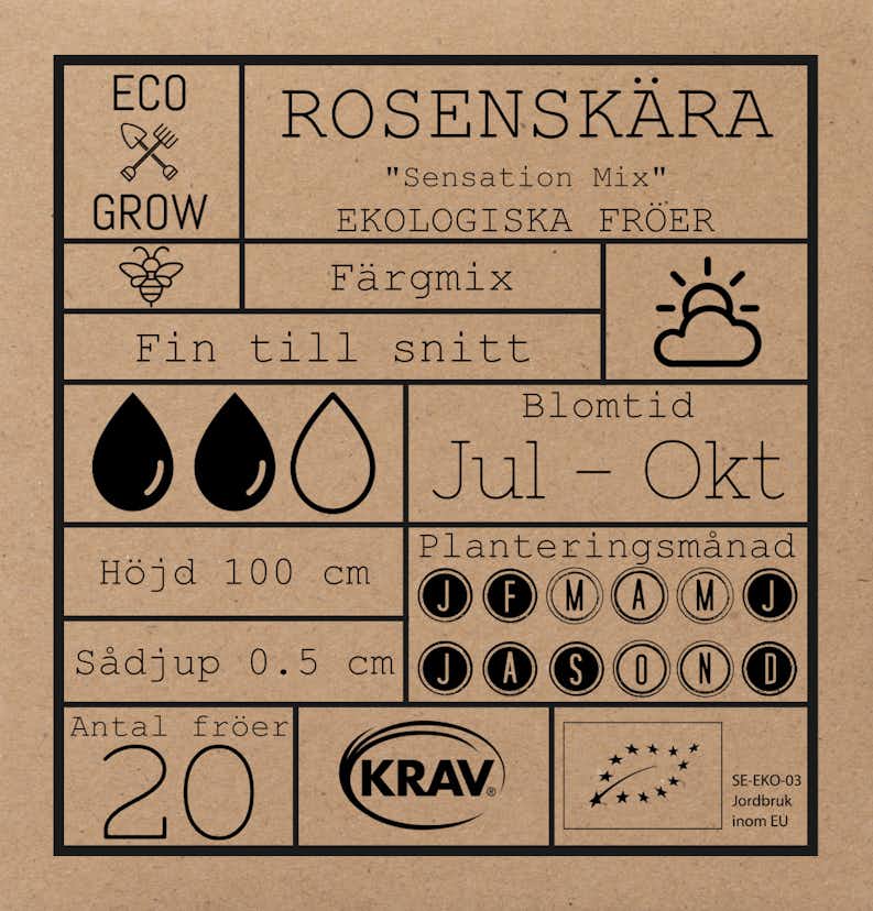 Fröpåse Eco Grow Rosenskära Mix Cosmos Bipinnatus