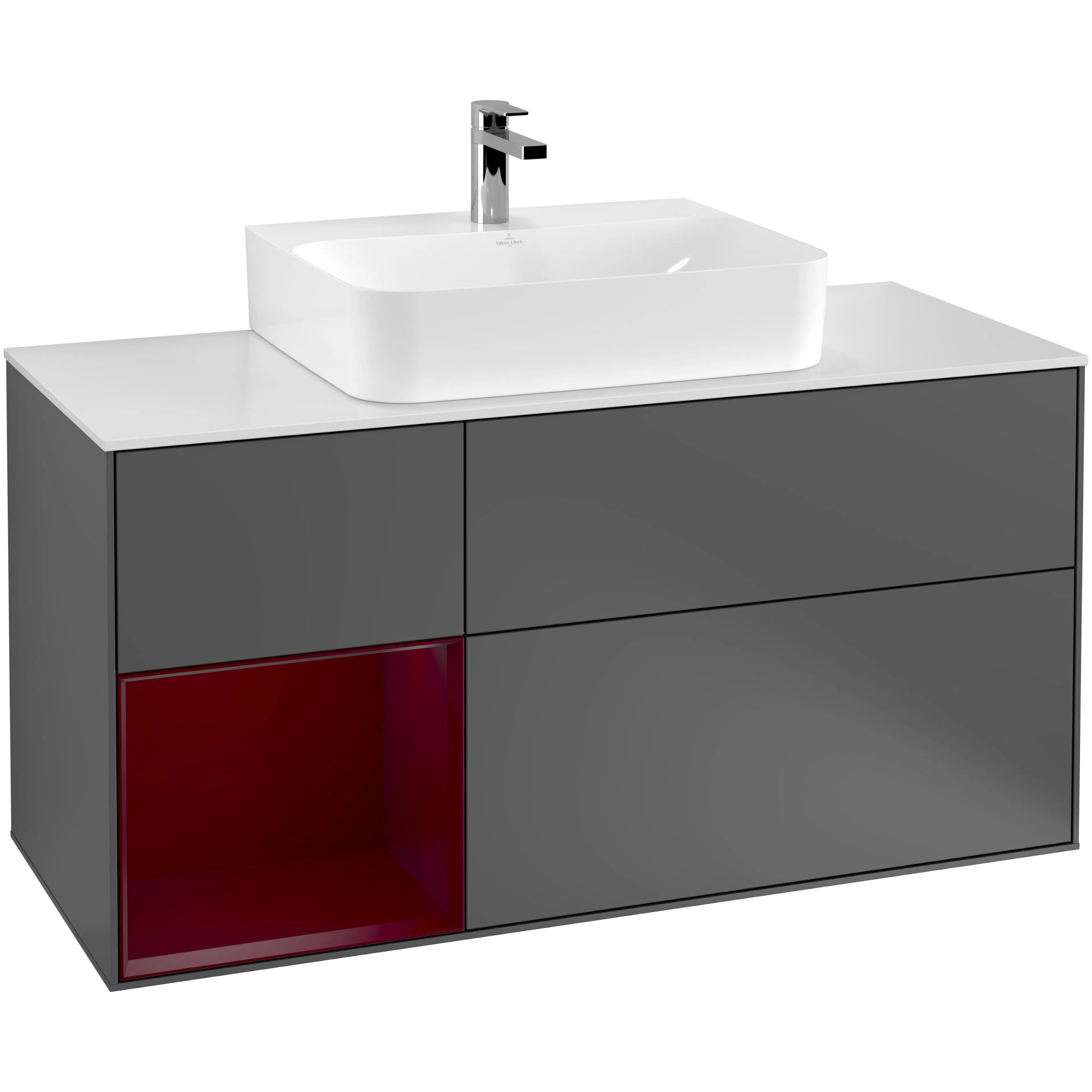 Tvättställsskåp Villeroy & Boch Finion med 3 Lådor Hylla och Bänkskiva för Centrerat Tvättställ