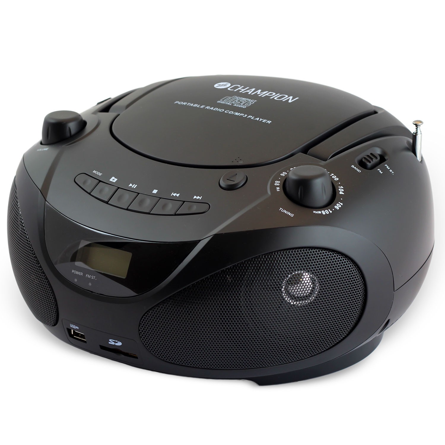 Boombox Champion CD/Radio/MP3/USB Black