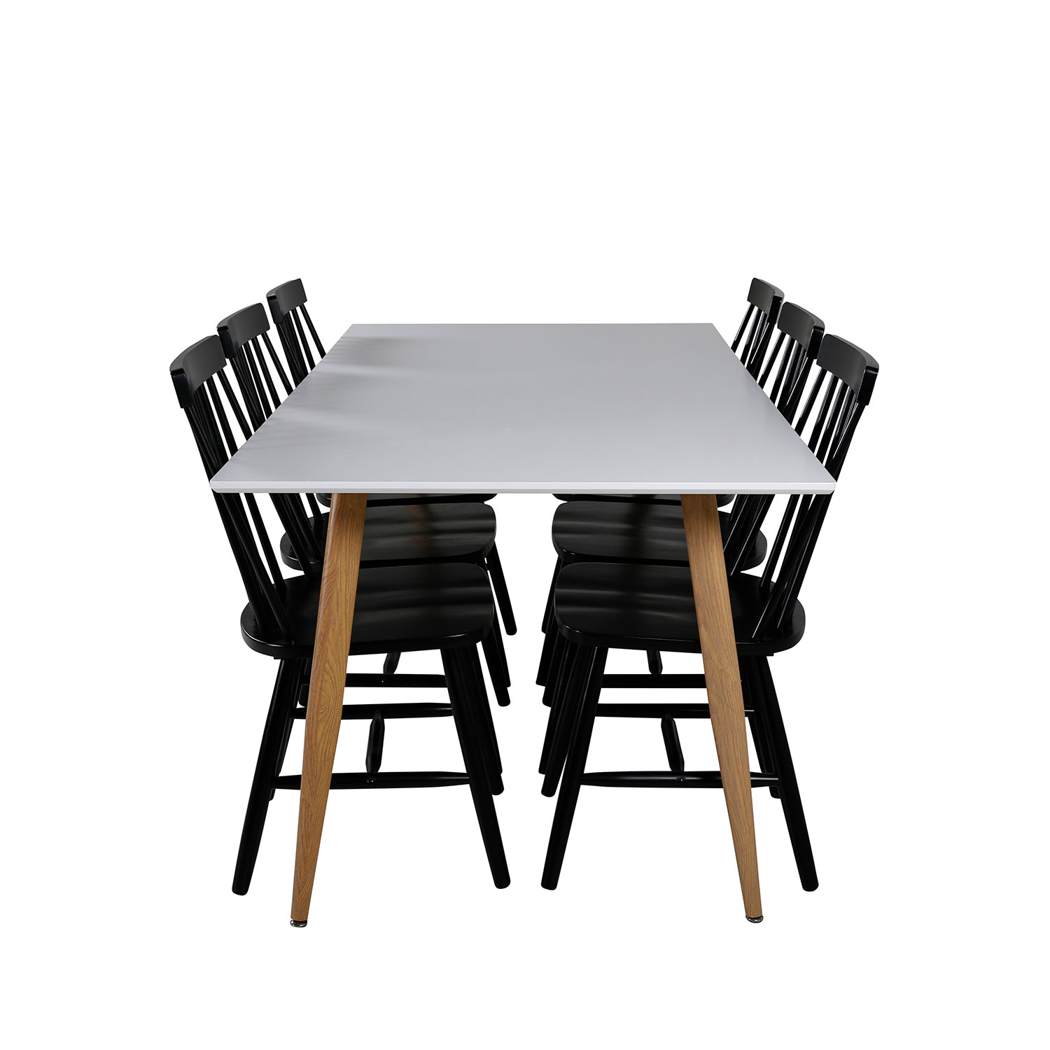 Polar Dining Table - 180*90*H75 - White / Oak, Lönneberga Wi Svart/Vit