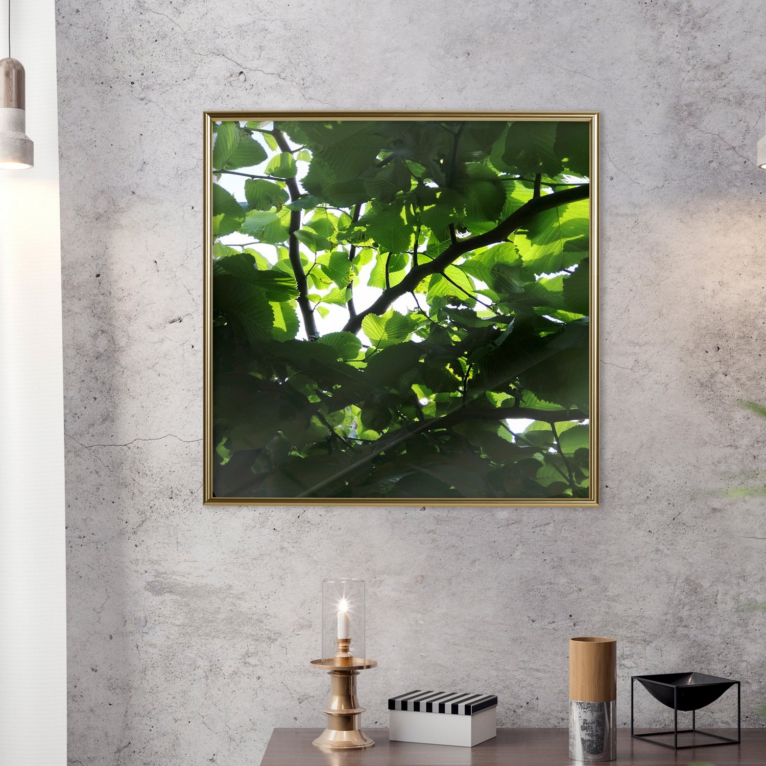 Affisch - Dawn [Poster] 50x50 Guld ram, 50x50 cm