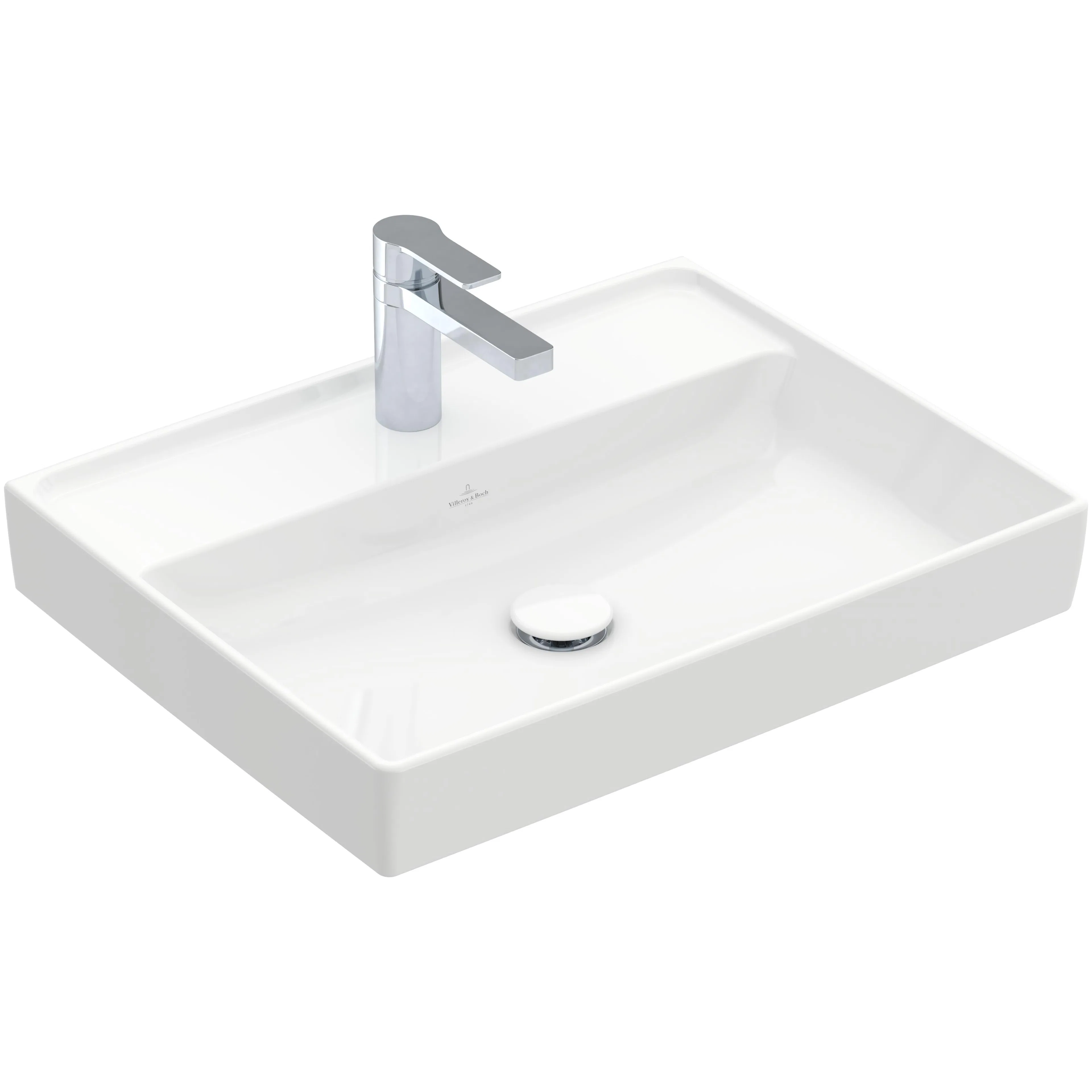 Tvättställ villeroy & Boch Collaro 4A336101 Vit Alpin, Utan Bräddavlopp, 465 mm, för Trehålsblandare
