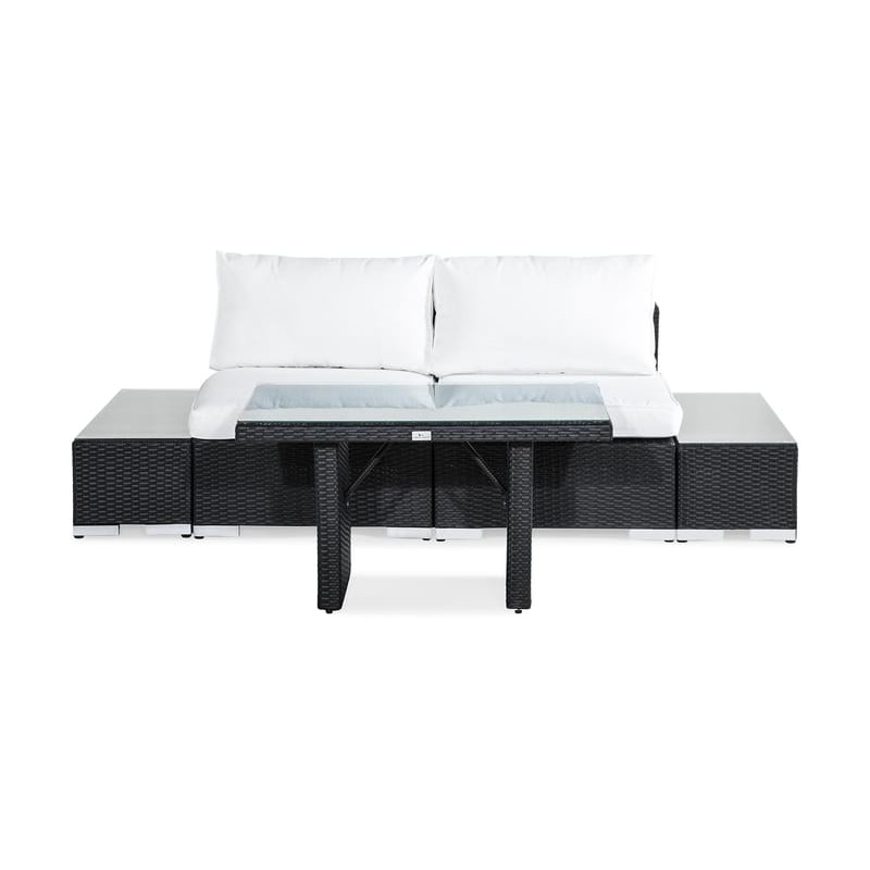 Loungegrupp Comfort Garden Bahamas 2-sits med Avslut och Utebord Utomhus