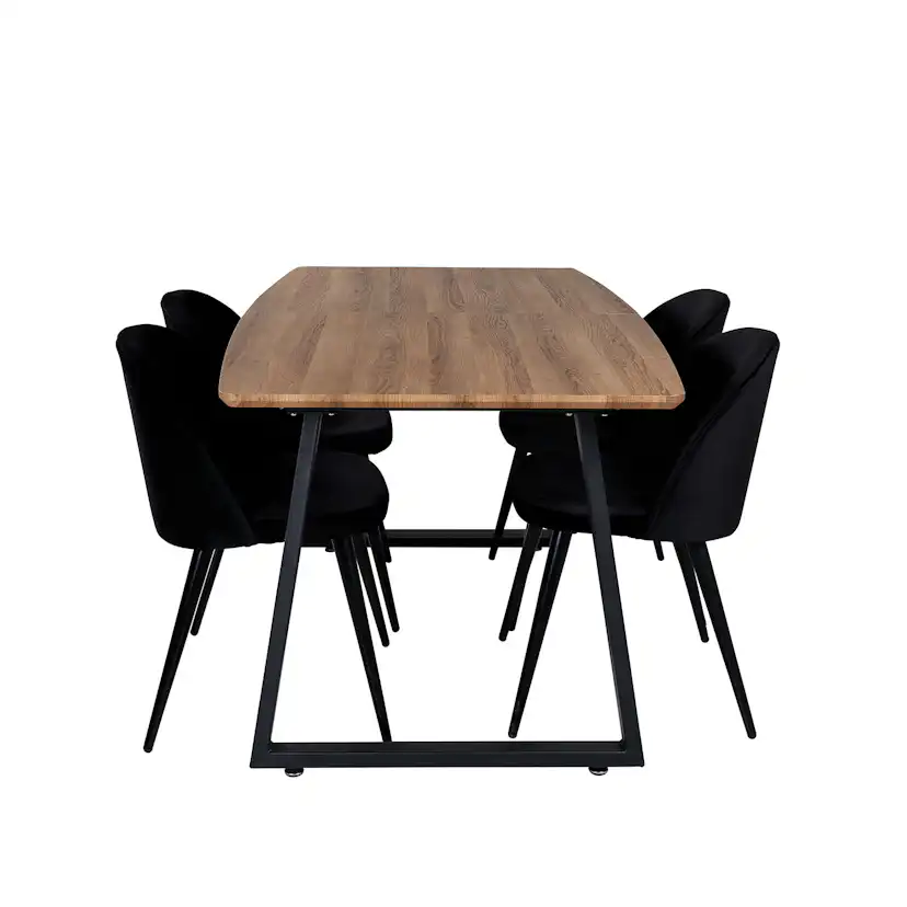 Matgrupp Venture Home Inca med 4 Velvet stolar