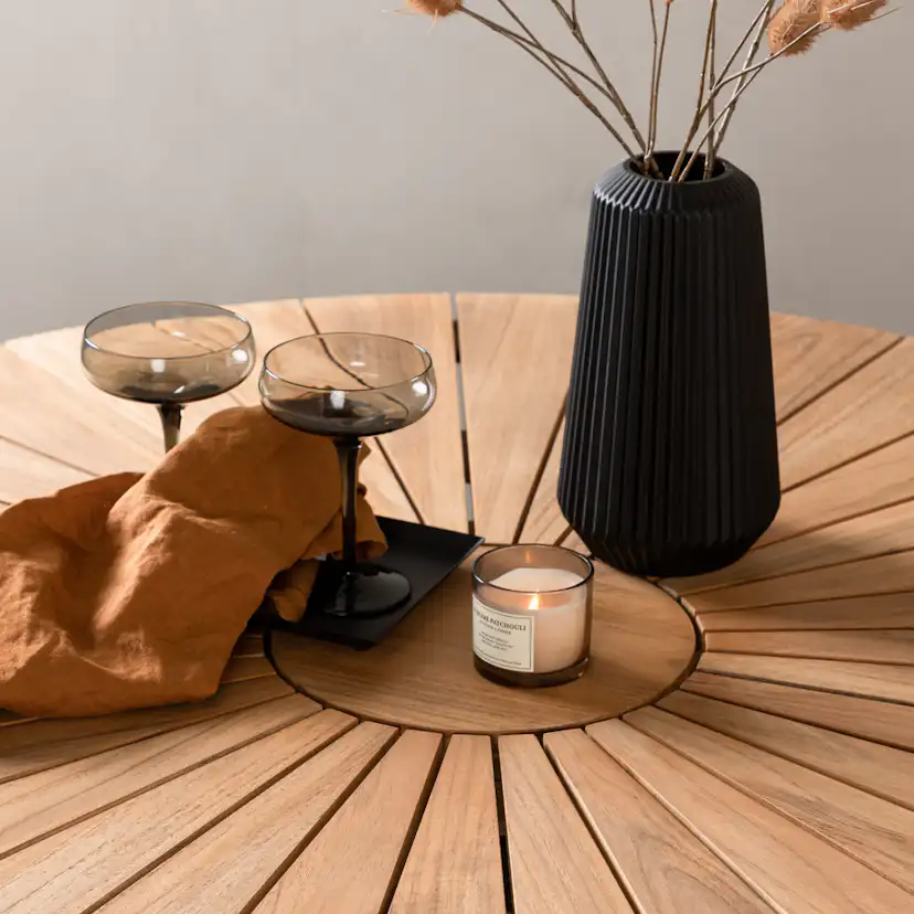 Matbord Venture Home Croft Runt Utomhusbord med Skiva i Teak Ø120 cm