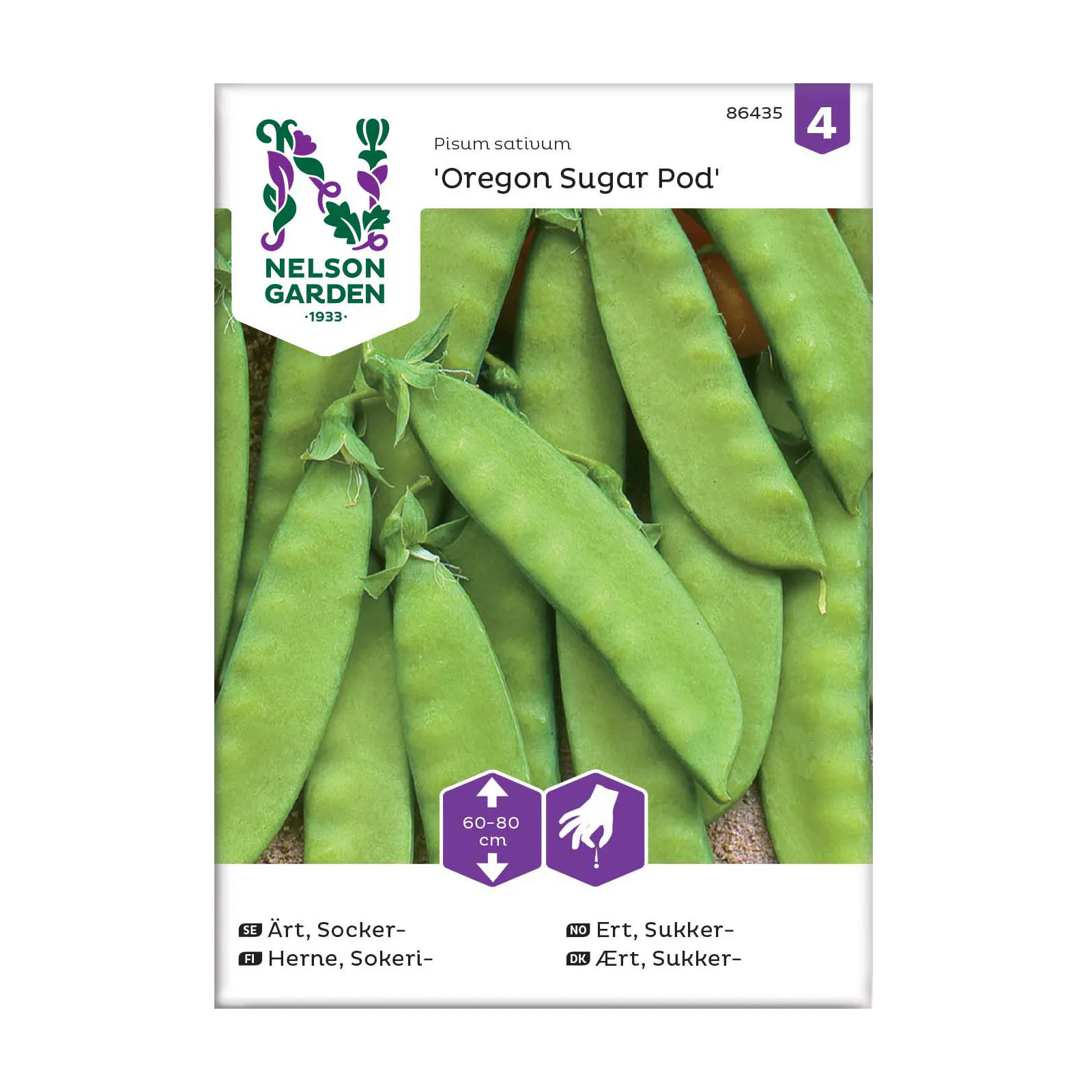 Frö Sockerärt Nelson Garden Oregon Sugar Pod Halvhög