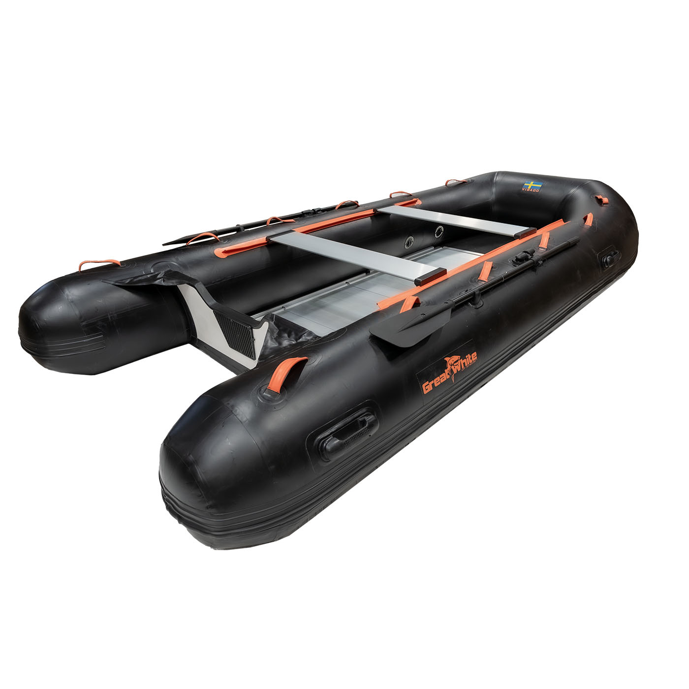 Gummibåt GreatWhite IF400 Aluminiumdurk Svart