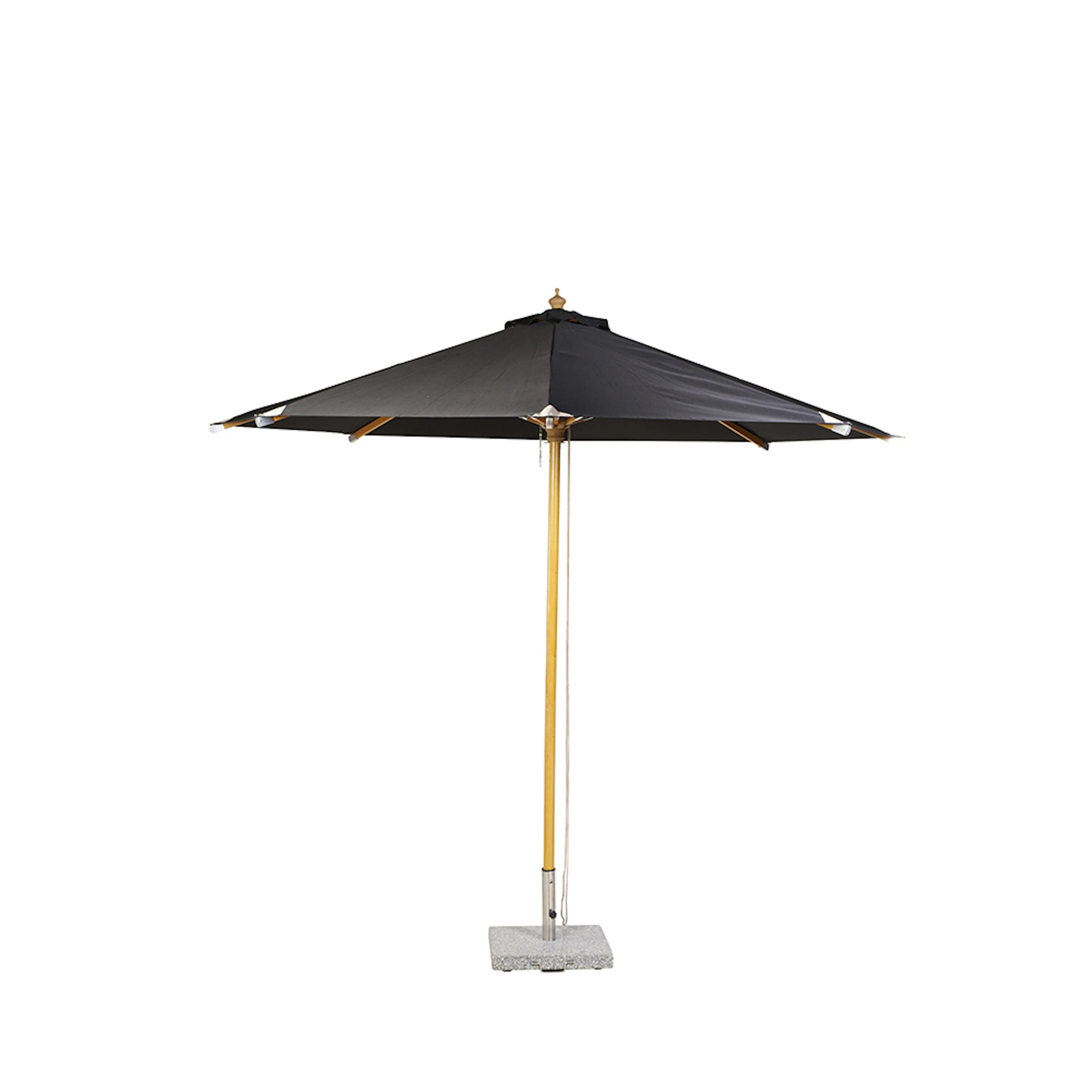 Naxos Umbrella - 3m -  Wood / Black Fabric Trä/Svart