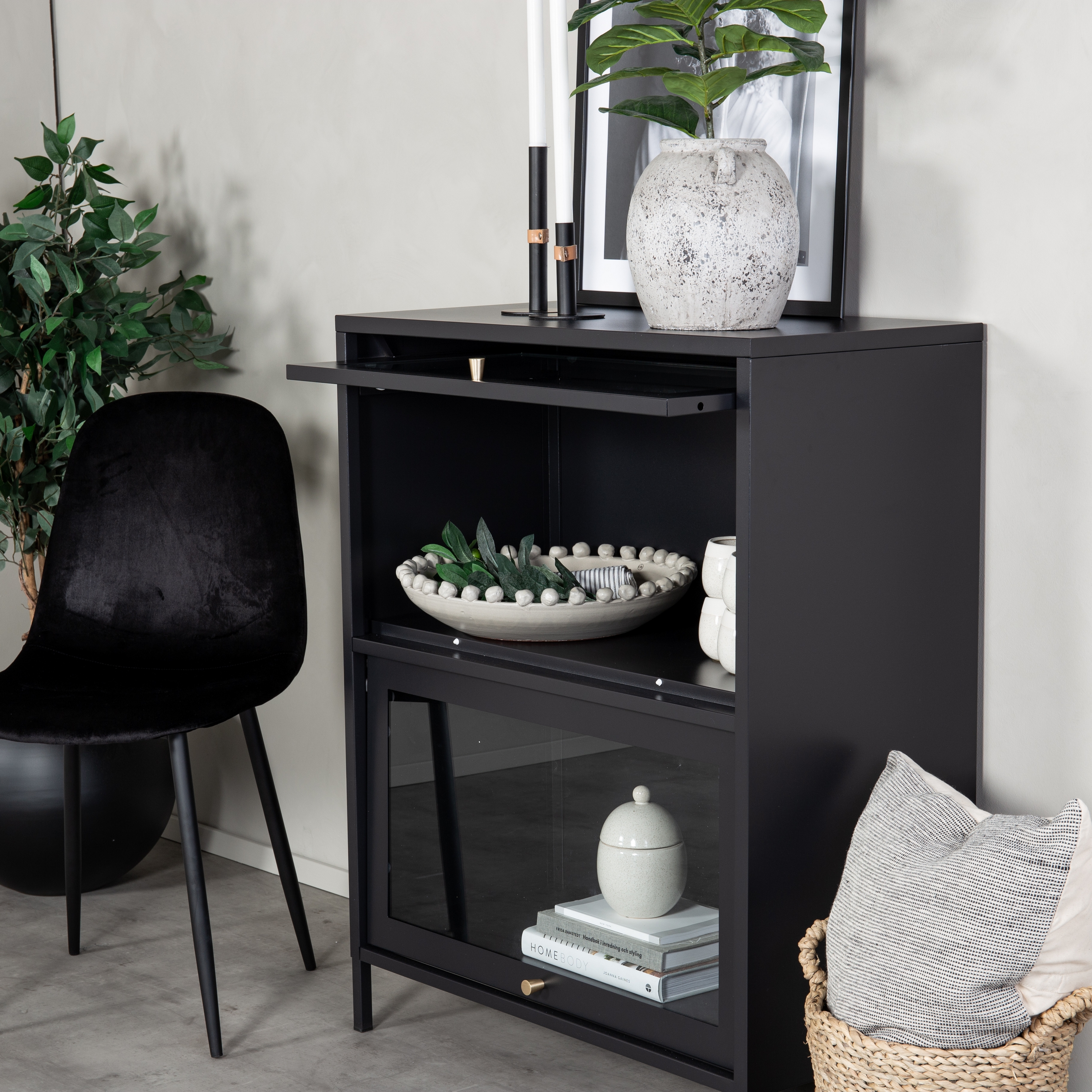 Bakal - Low cabinet - Black Svart