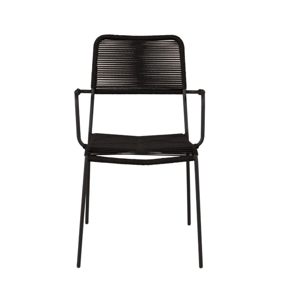 Lindos Armchair - Black Alu / Black Rope Svart