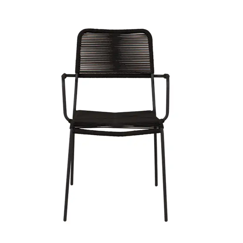 Lindos Armchair - Black Alu / Black Rope Svart