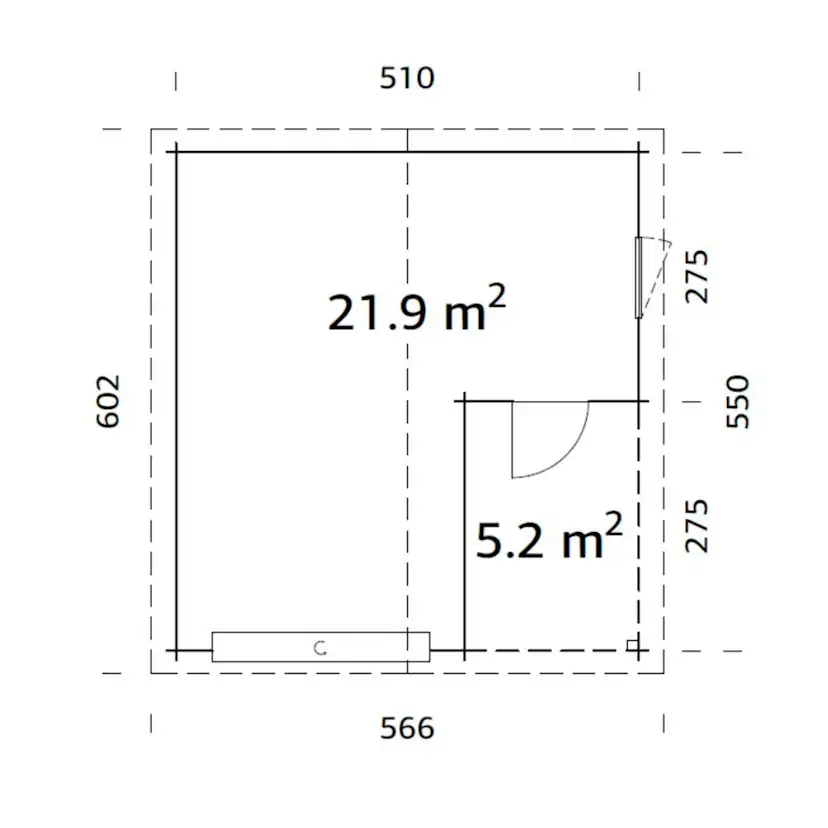 Garage Palmako Roger 21,9 m2 med Takskjutport