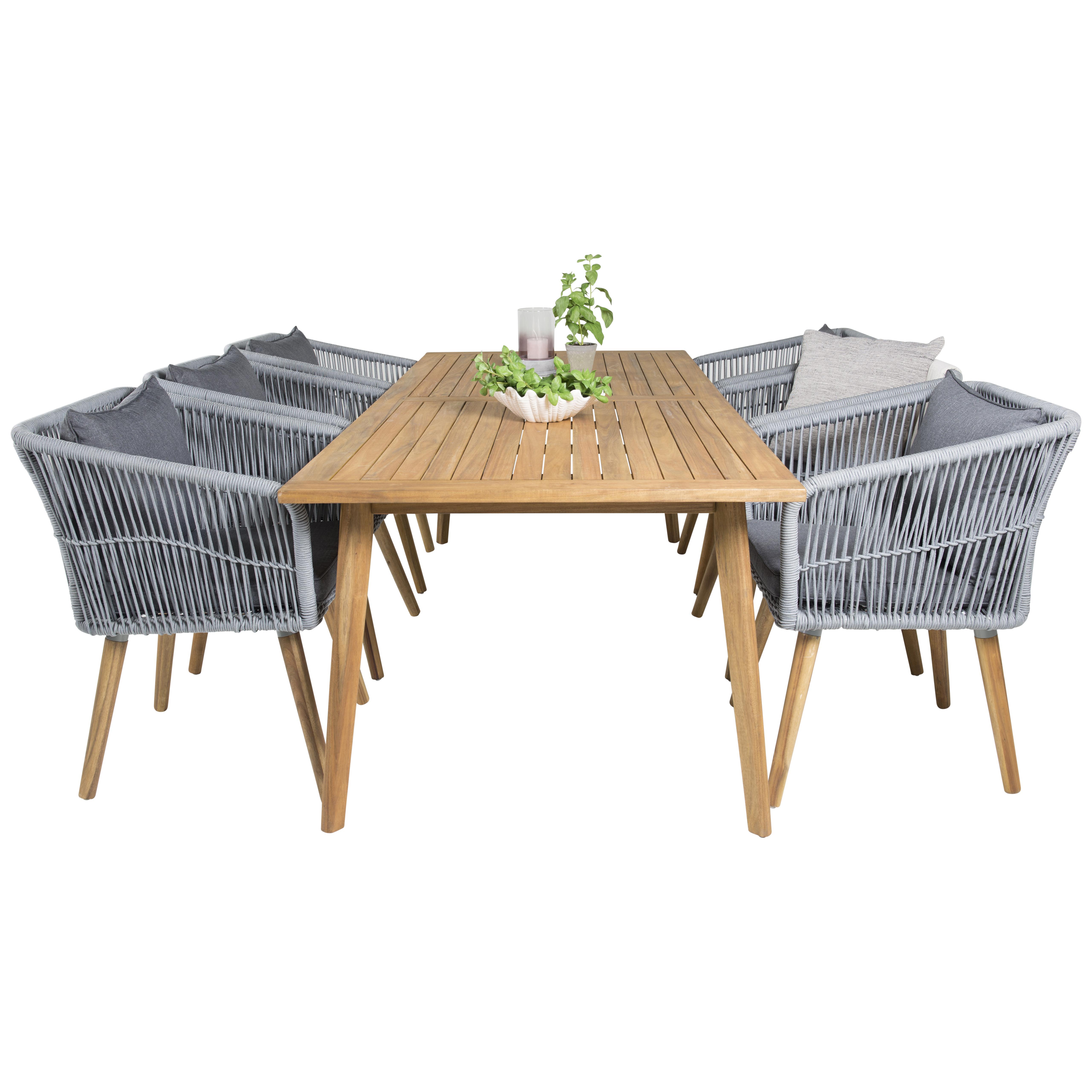 Matgrupp Venture Home Caisa 220 med 6 Caisa Stolar