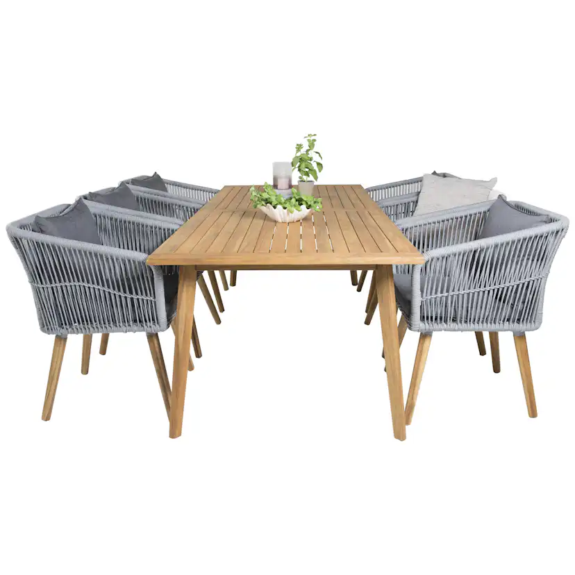 Matgrupp Venture Home Caisa 220 med 6 Caisa Stolar