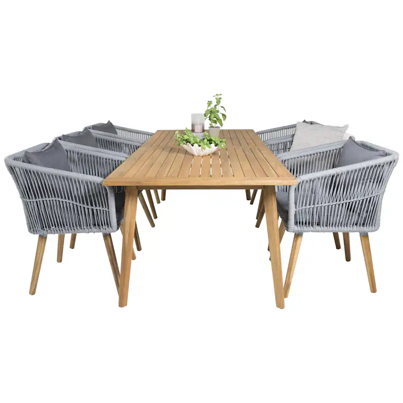 Matgrupp Venture Home Caisa 220 med 6 Caisa Stolar