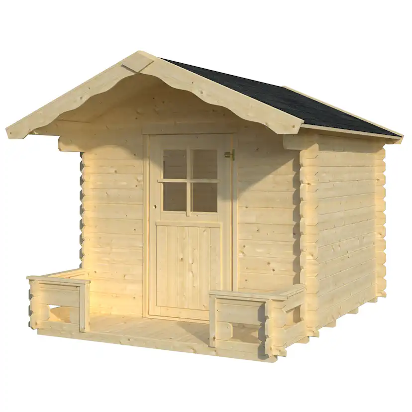 Lekstuga Palmako Stina 3,1 m² Trästuga med Altan