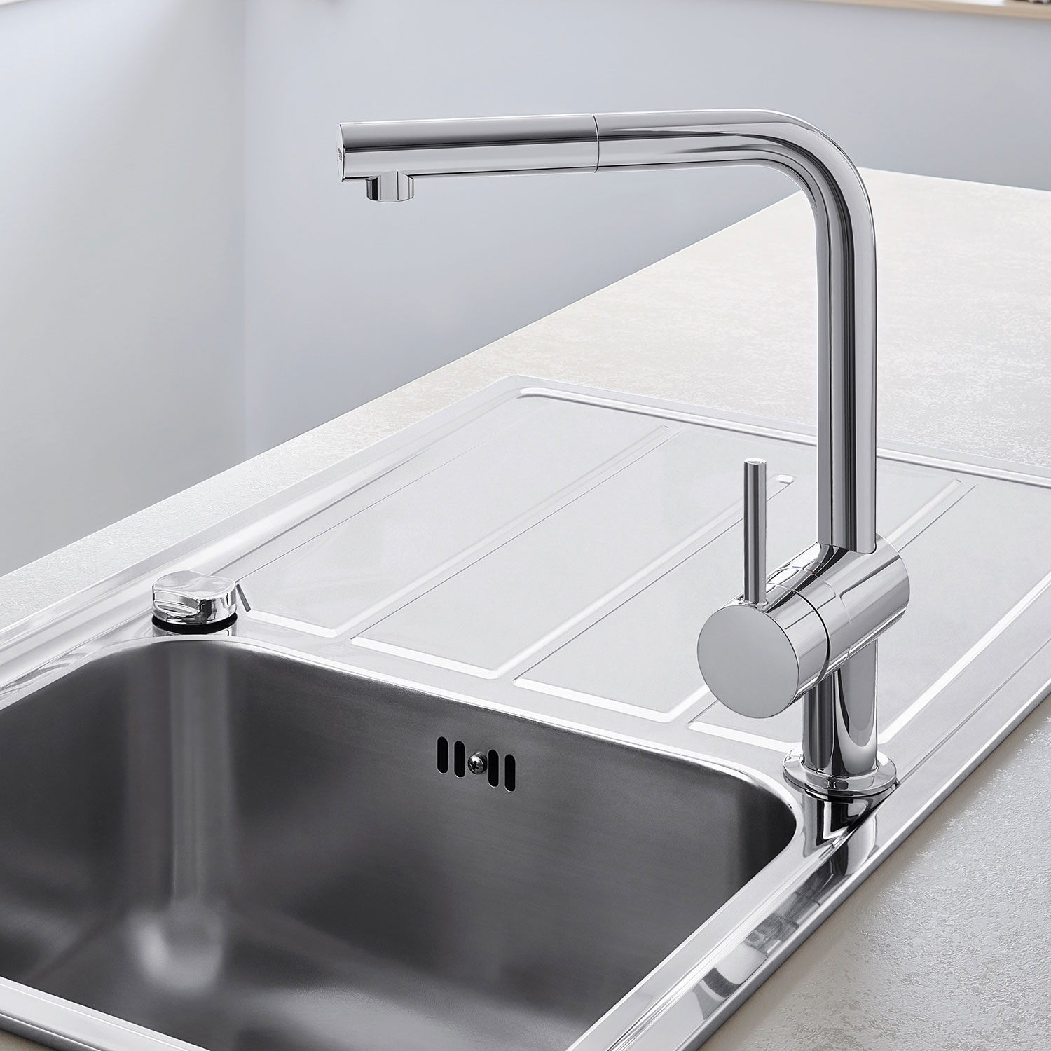 Köksblandare Grohe Minta 32168 Engreppsblandare Krom med Svängbar Pip & StarLight