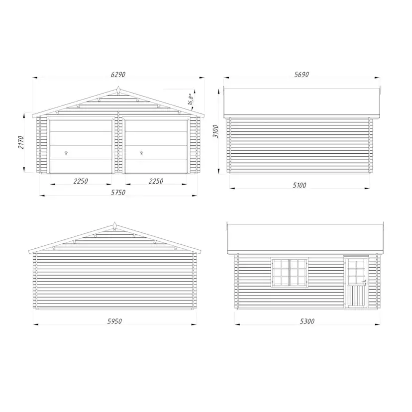 Roger 28,4 m2 w/ sectional door Obehandlad