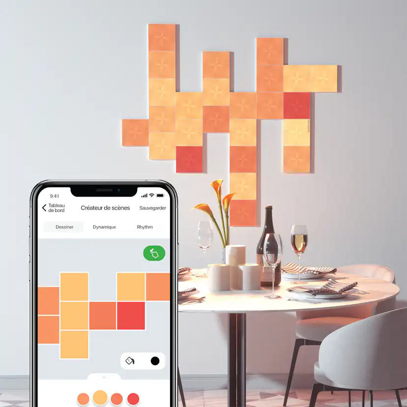 Belysningssystem Nanoleaf Canvas Startkit 9-pack