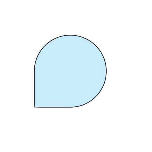 Golvplåt Kaminexperten 1000 x 1207 Droppe Grå