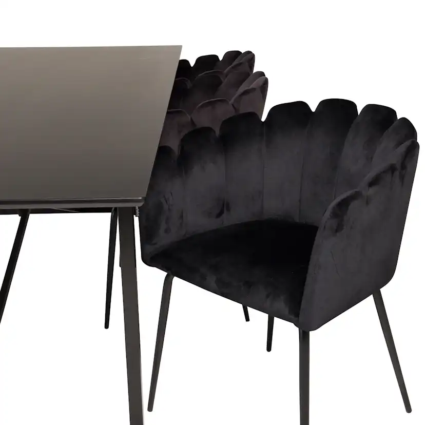 Palace Matbord - Svart / Svart - 240*100*H75+Limhamn - Chair Svart